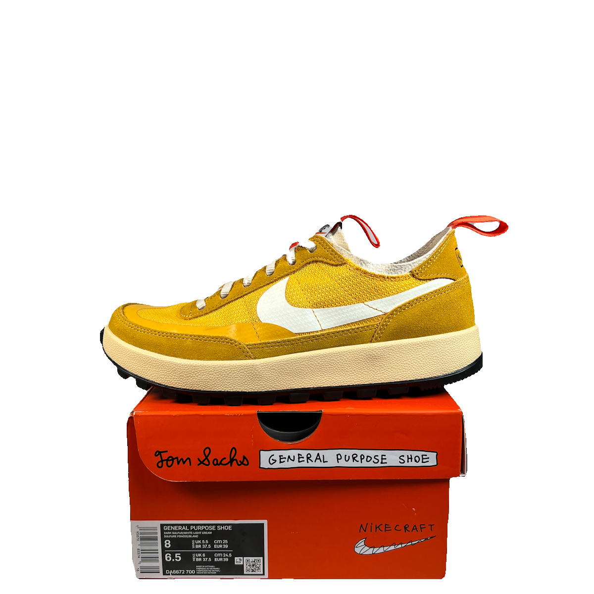 NikeCraft General Purpose Shoe Tom Sachs Dark Sulfur (2022) Size 6.5 USED s22621