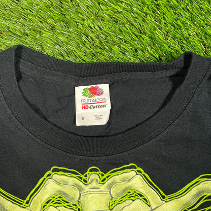 Skeleton Black Glow in the Dark Tee Size Small USED v16662