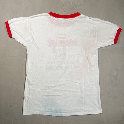 1980s Josef Stalin "Fatherland" White Ringer Tee Size Large USED v16521