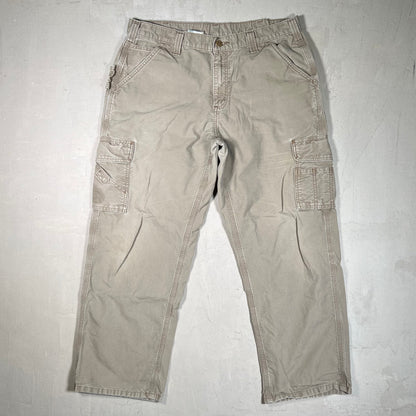 Y2K Carhartt Cargo Tan Workwear Pants Size 36x30 USED v19468