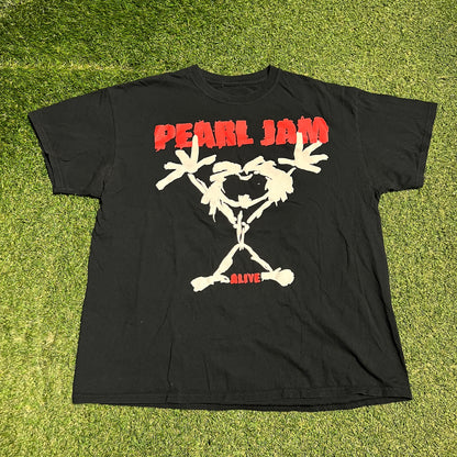 Pearl Jam Modern Alive Tour Black Tee Size Large USED v16426
