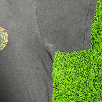 1990s Commandos 2 Black Tee Size Large USED v17757