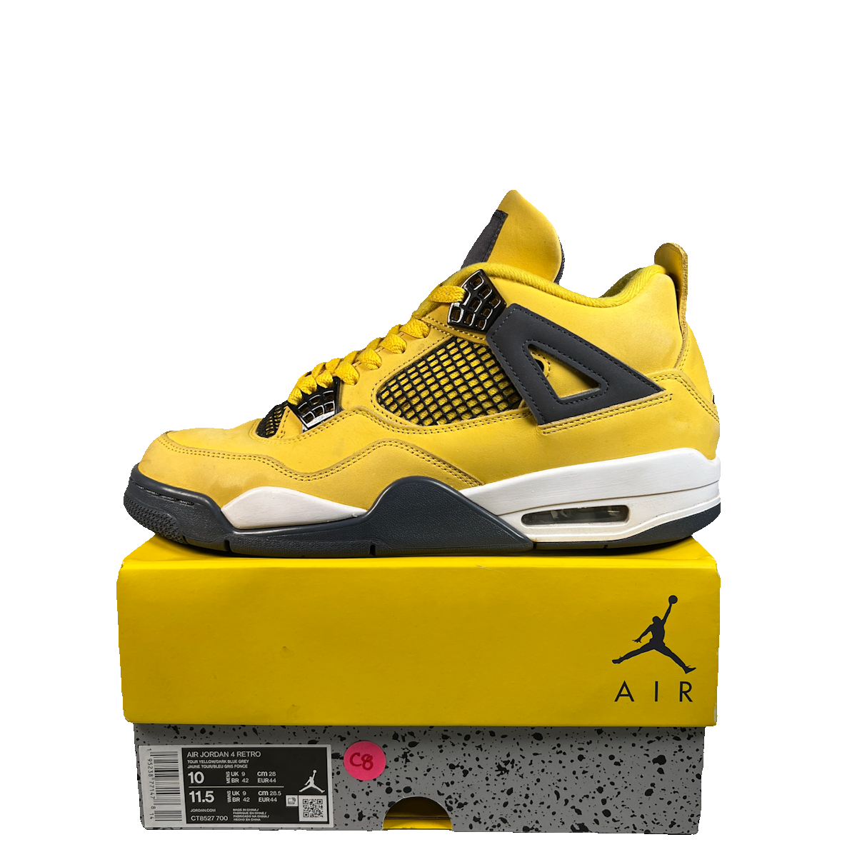 Jordan 4 Lightning (2021) Size 10 USED s23152