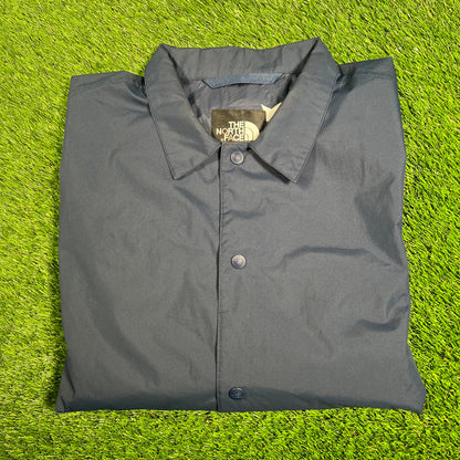 North Face Navy USA Coach Jacket Size Large USED v17972