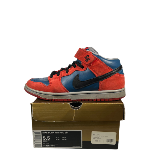 Nike SB Dunk Mid Spider Man (2008) Size 5.5 USED s18479