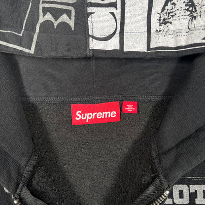 Supreme Collage Purple/Black Zip Up Hoodie Size XL USED x17292