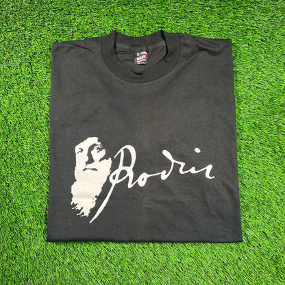 1980's Robin Art Black Tee Size XL USED v18393
