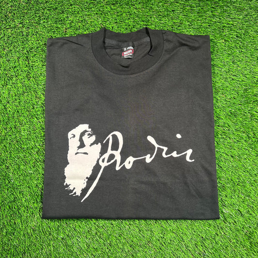 1980's Robin Art Black Tee Size XL USED v18393