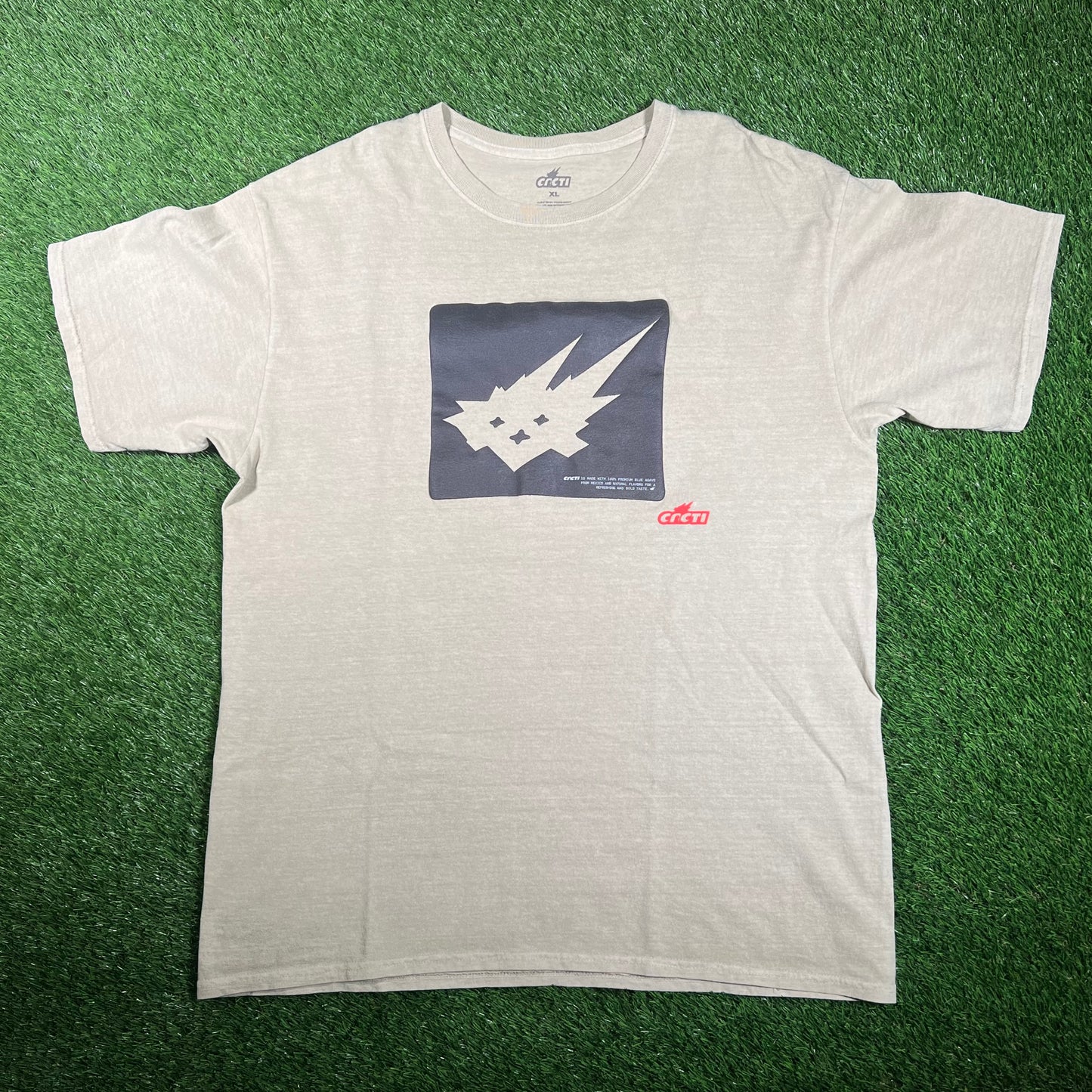Travis Scott Olive Green Cacto Spike Tee Size XL USED x15563