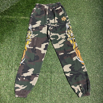 Warren Lotas Orange Reaper Camo Sweatpants Size Small USED x14151