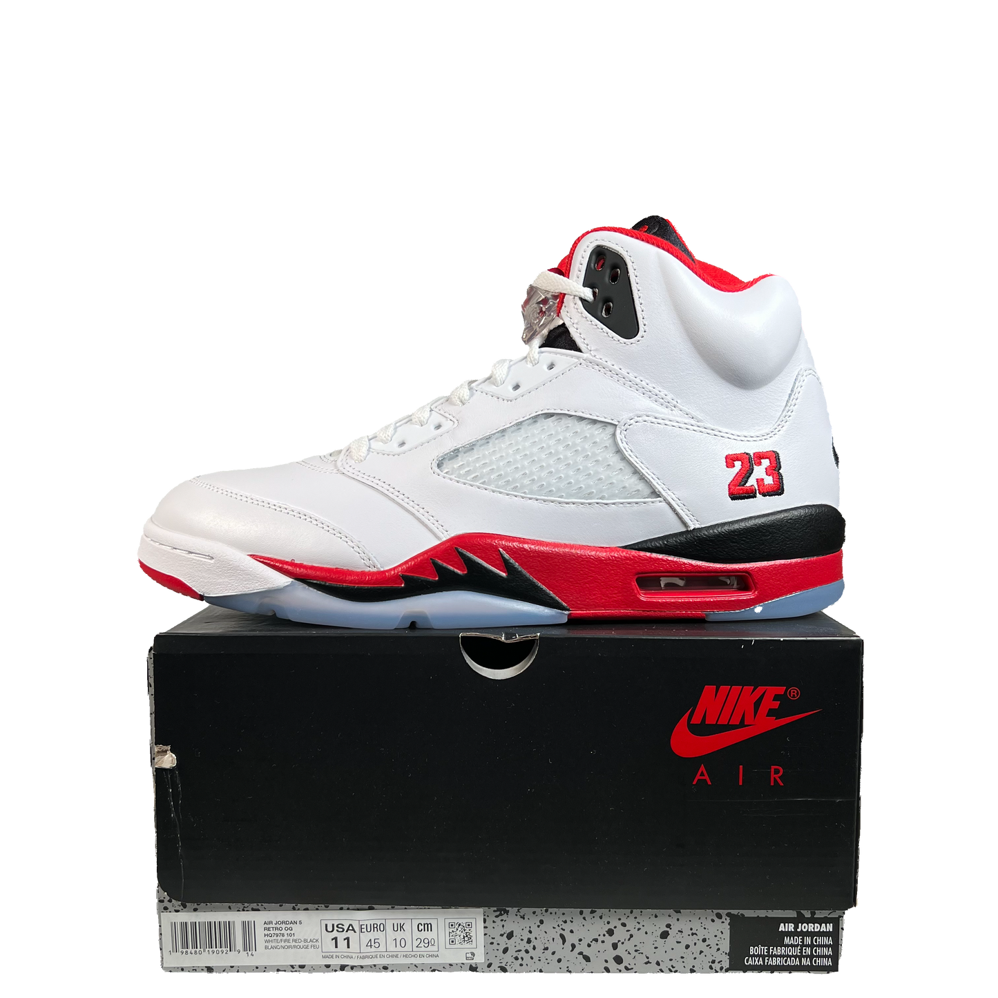 Jordan 5 Fire Red Black Tongue (2025) Size 11 NEW s21337