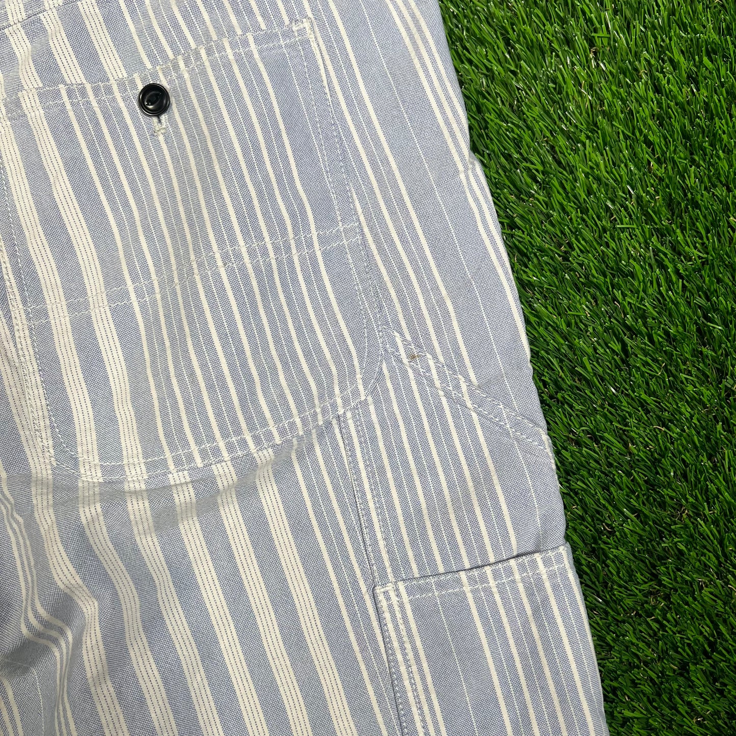 Stussy Pin Strip Blue/White Shorts Size 32 USED x15862