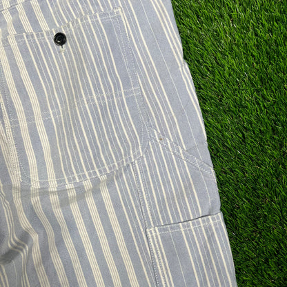 Stussy Pin Strip Blue/White Shorts Size 32 USED x15862