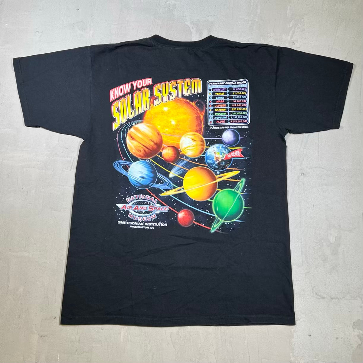 Y2K National Air and Space Museum Black Tee Size Large USED v20074