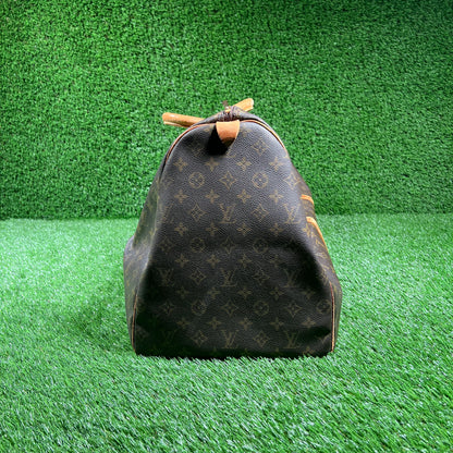 1990s Louis Vuitton Keepall Monogram Brown Duffle Bag USED x15436
