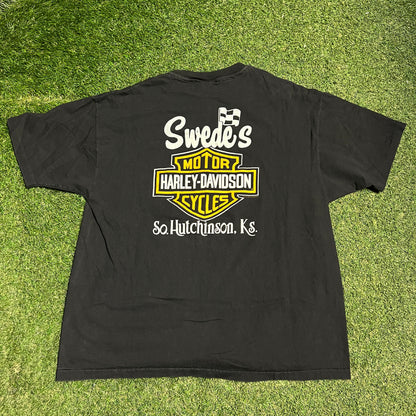 1997 Harley Davidson American Pride Eagle Black Tee Size XL USED v16466