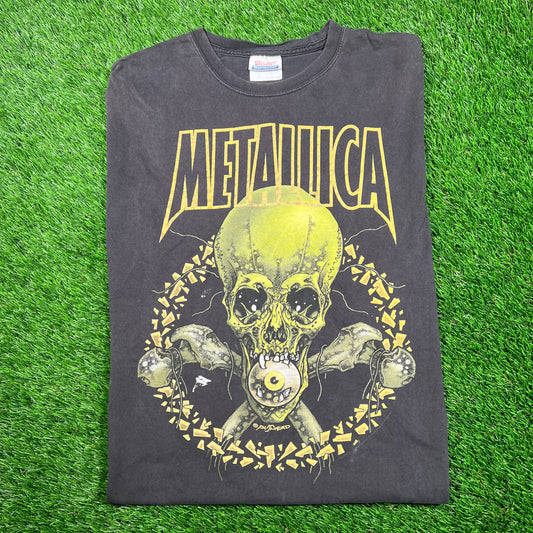 2001 Metallica Pushead No Leaf Clover Black Tee Size Medium USED v18730