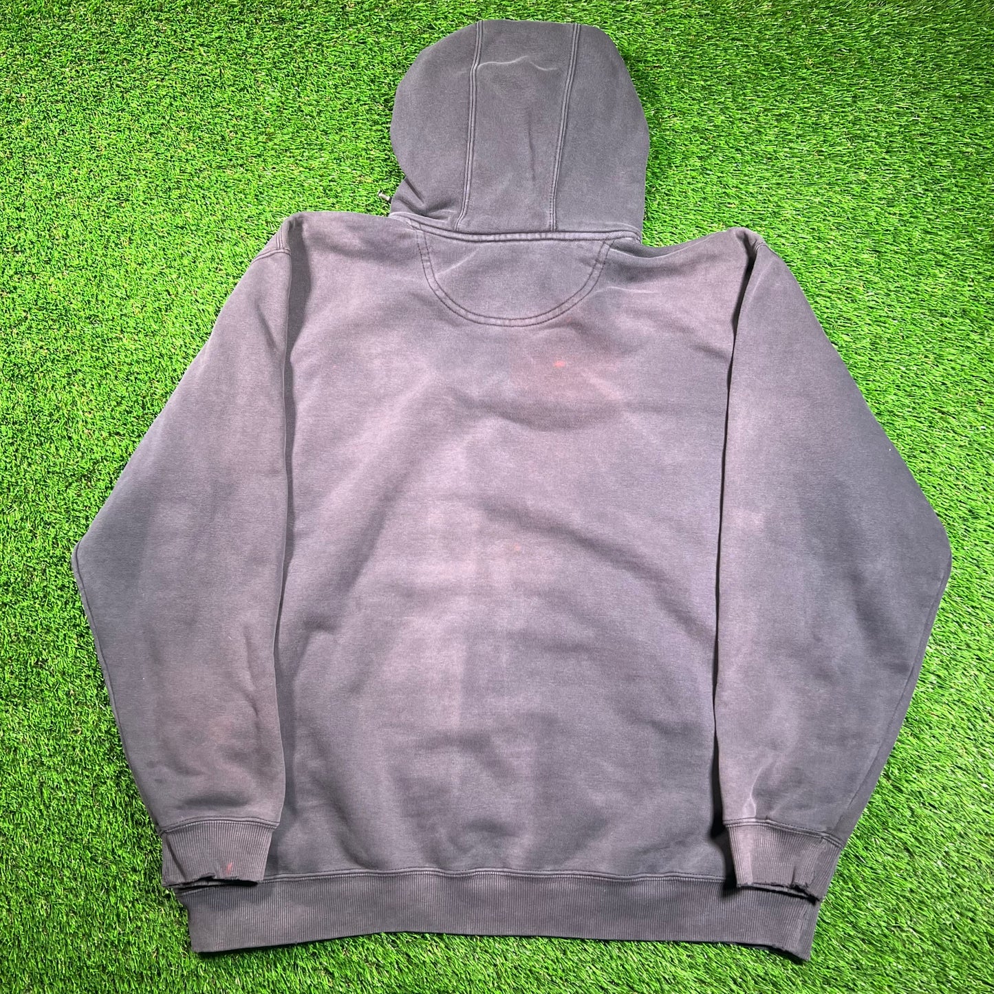 Y2K Carhartt Washed Black Half Zip Hoodie Size XL USED v18375