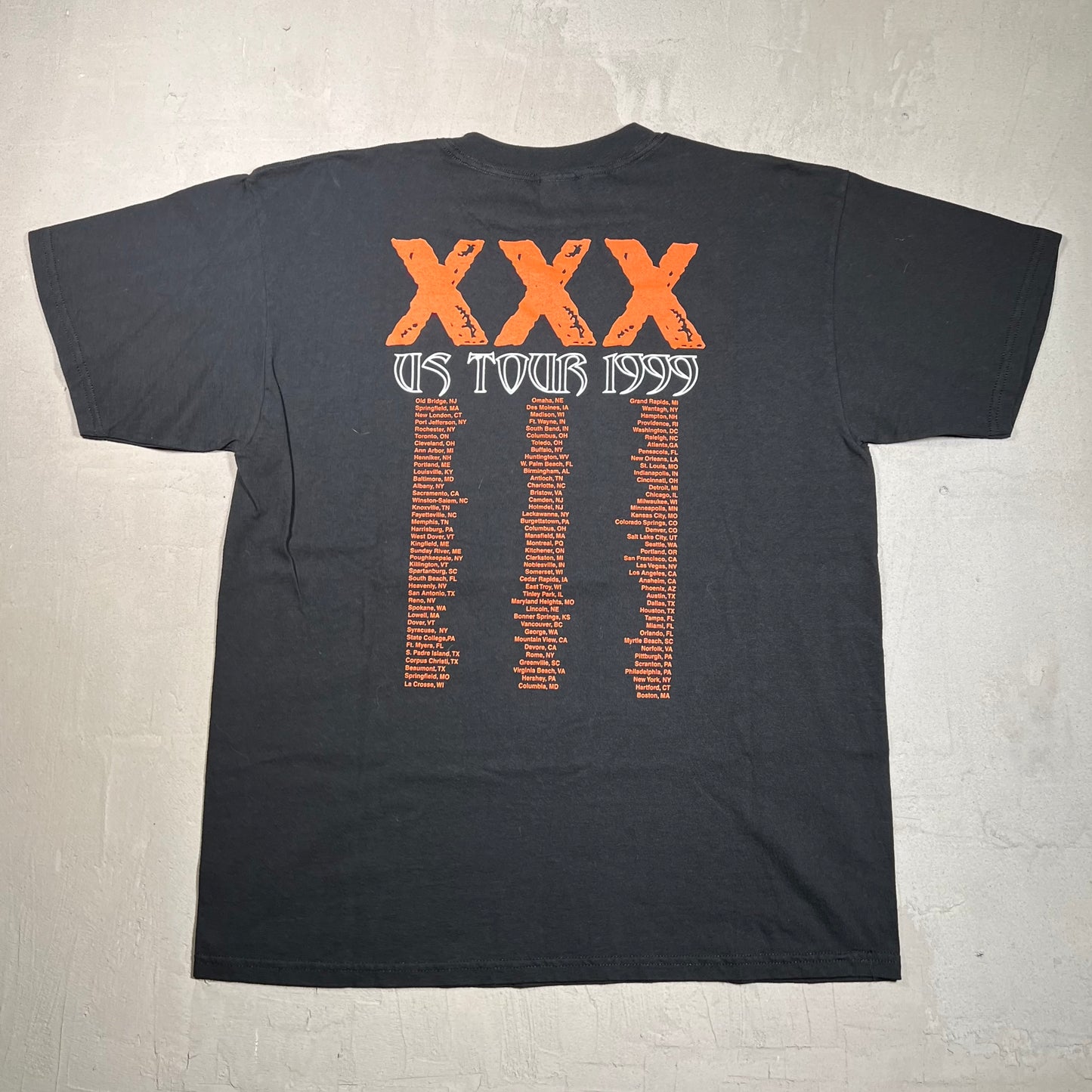 1999 Godsmack US Tour Black Tee Size XL USED v19429