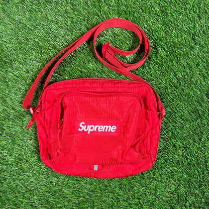 Supreme 2019 Red Repeat Shoulder Bag USED x15876