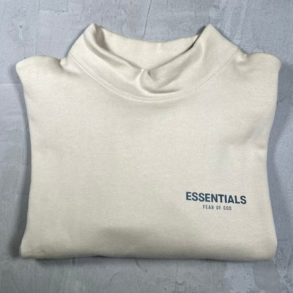 Fear of God FOG Essentials Tan Mock Neck Crewneck Size Medium USED x18616