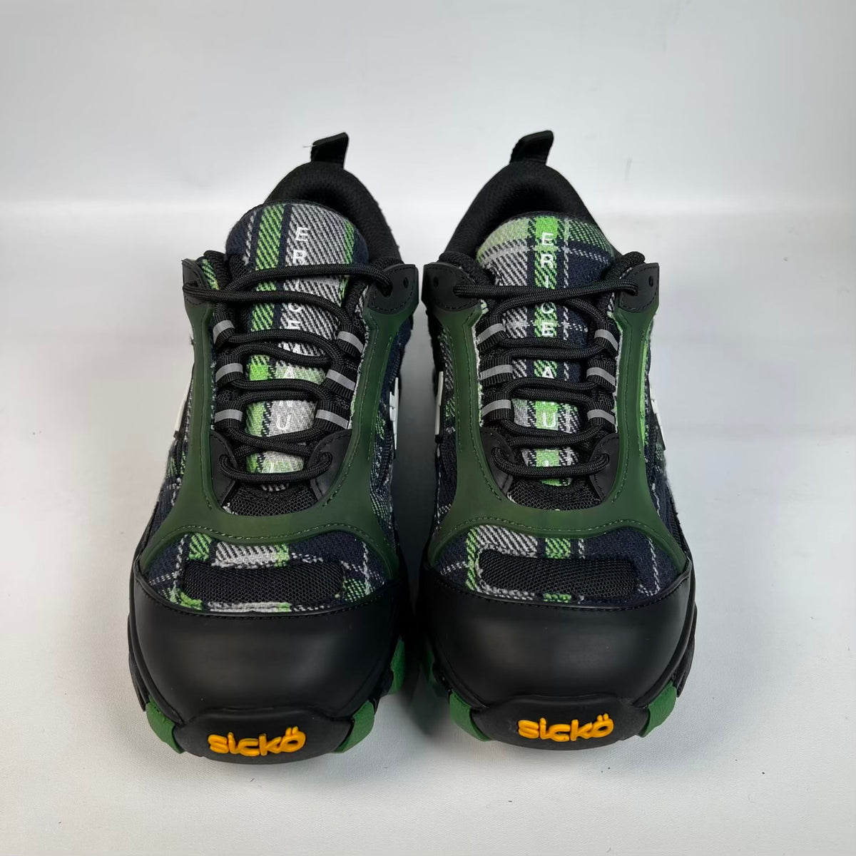 Sicko Eric Emanuel Green Plaid Hiking Boots (2026) Size 5 NEW s23472