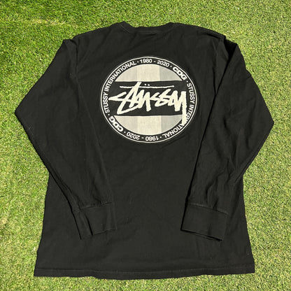Stussy CDG Black Longsleeve Size Medium USED x14127