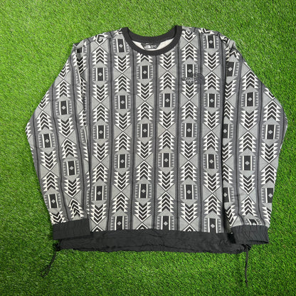 North Face Black/Grey Southwestern Crewneck Size Large USED v17978