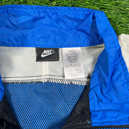 1990s Nike Full Zip Black Nylon Track Jacket Size Large USED v18247