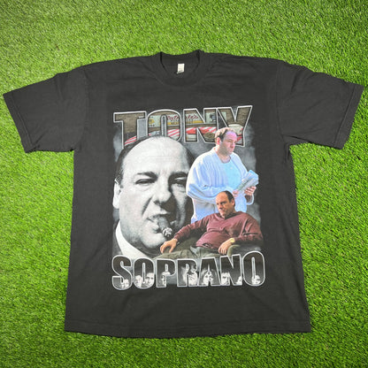 Tony Soprano Modern Rap Style Black Tee Size Large NEW v16958