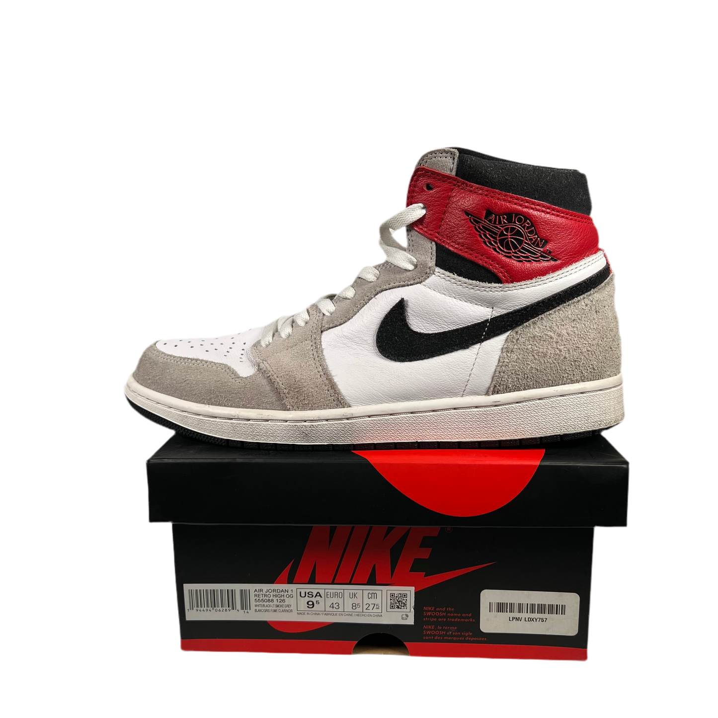 Jordan 1 High Light Smoke Grey (2020) Size 9.5 USED s18752