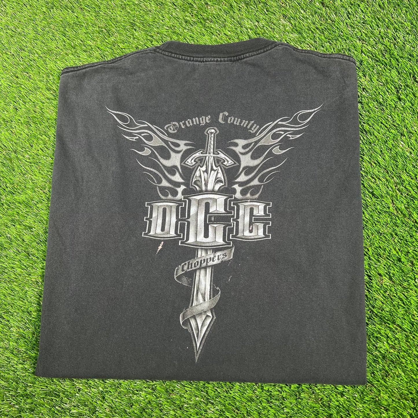 Y2K Orange County Choppers "OCC" Black Tee Size Large USED v17054