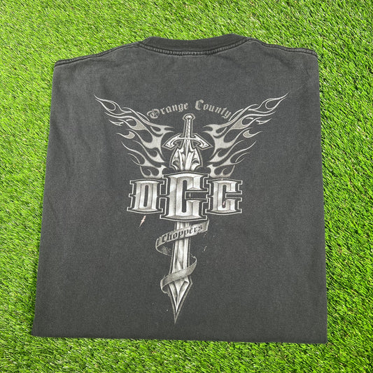 Y2K Orange County Choppers "OCC" Black Tee Size Large USED v17054