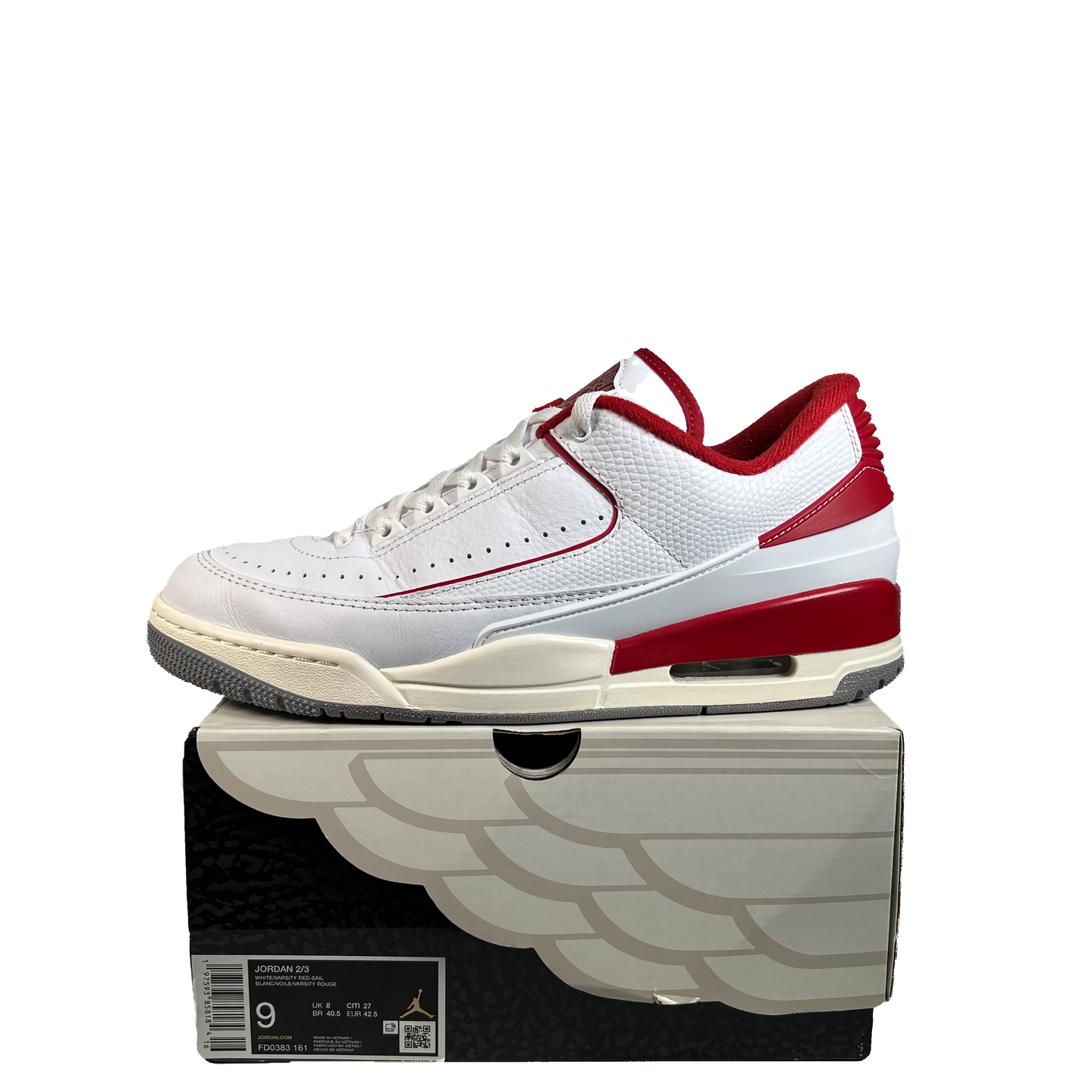Jordan 2/3 White Varsity Red (2024) Size 9 USED s22494