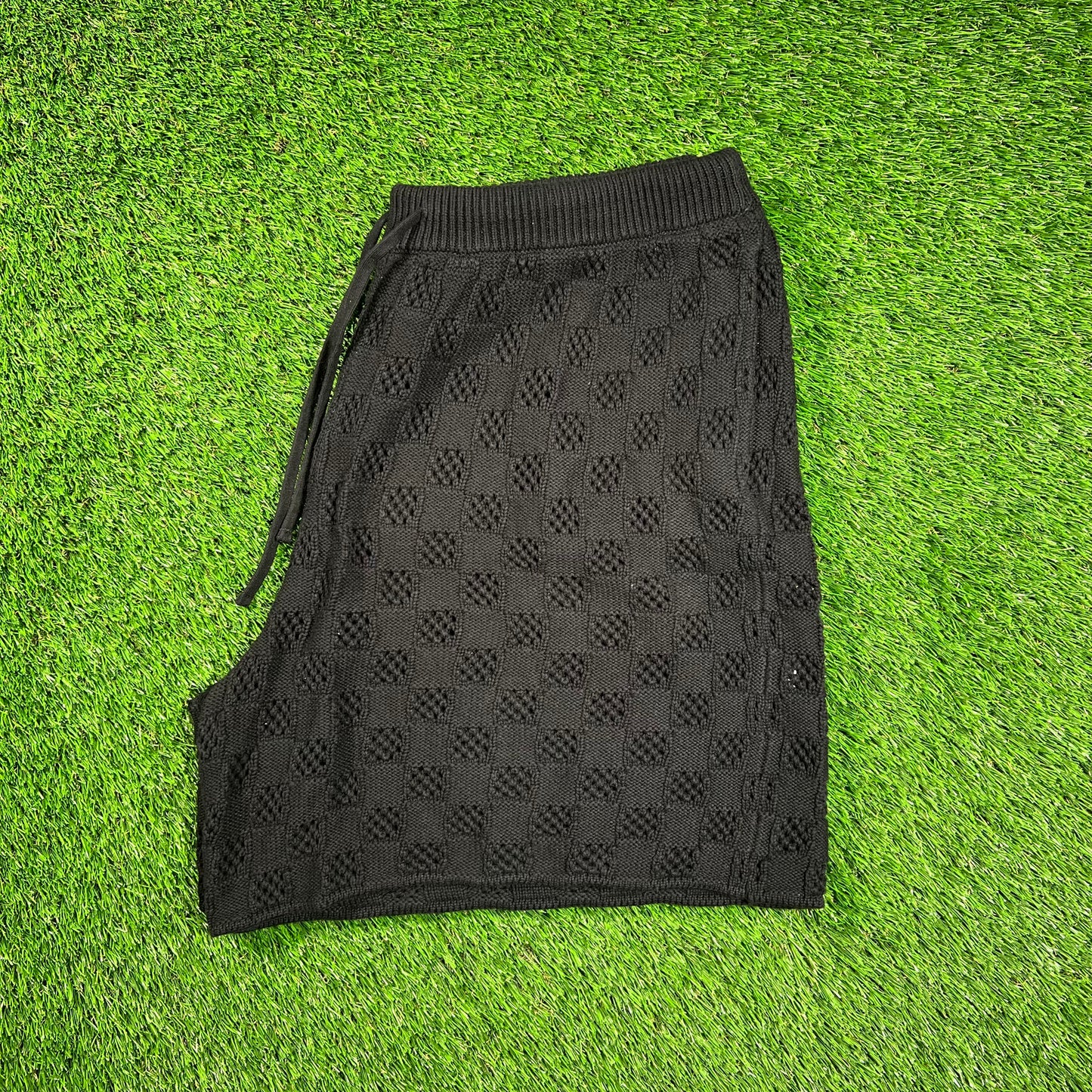 Aime Leon Dore ALD Jacquard Black Knit Shorts Size XL USED x16547