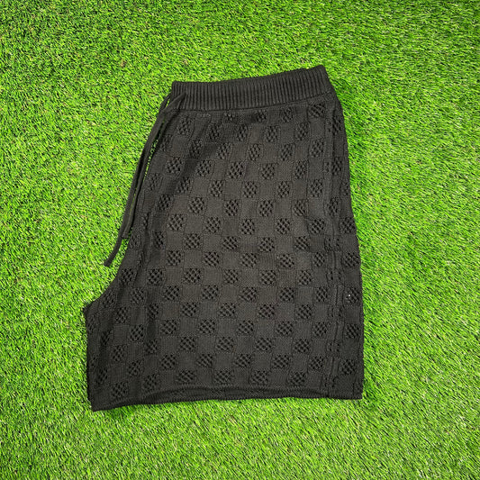 Aime Leon Dore ALD Jacquard Black Knit Shorts Size XL USED x16547