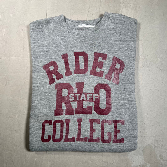 1990s Rider Rlo College Grey Crewneck Size Medium USED v18901