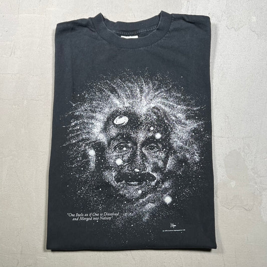1993 Albert Einstein Starry Night Glow in Dark Black Tee Size Medium USED v19265