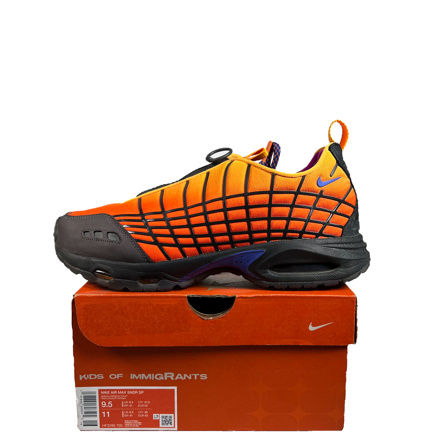 Nike Air Max Sunder KIds of Immigrants Sunrise (2024) Size 9.5 USED s22237