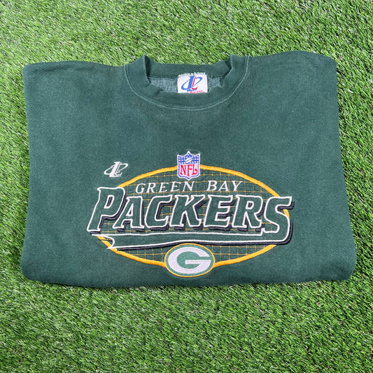 1990s Green Bay Packers Embroidered Logo Green Crewneck Size XL USED v16983