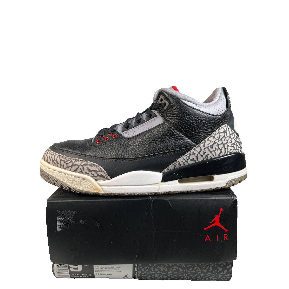 Jordan 3 Black Cement (2018) Size 9.5 USED s22794