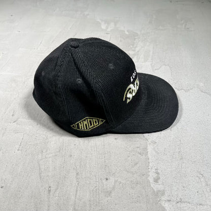 HMDD LA Lakers Blacjk Corduroy Snap Back Hat USED x18399