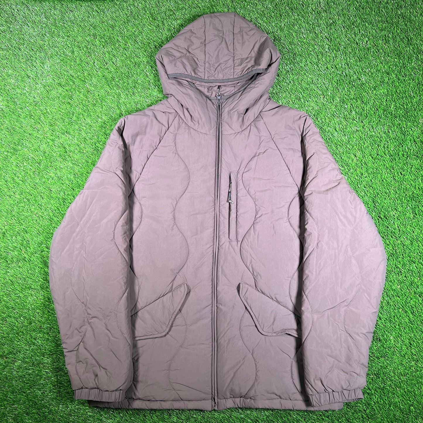 Satta Mauve Primaloft Hooded Down Jacket Size Large USED