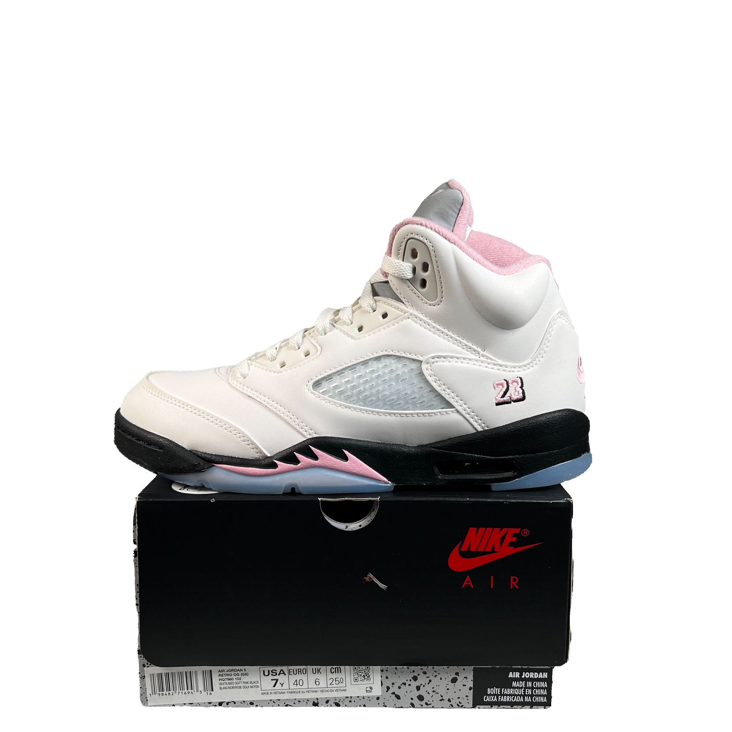 Jordan 5 Medium Soft Pink (2025) Size 7y USED s22352