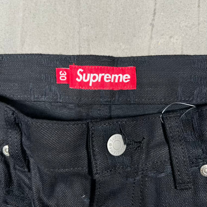 Supreme Jacquard Logo Double Knee Denim Painter Black (2025) Size 30 NEW x18670