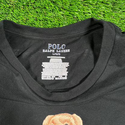 Polo Ralph Lauren Black Polo Bear Longsleeve "Lounge" Size Large USED v18542