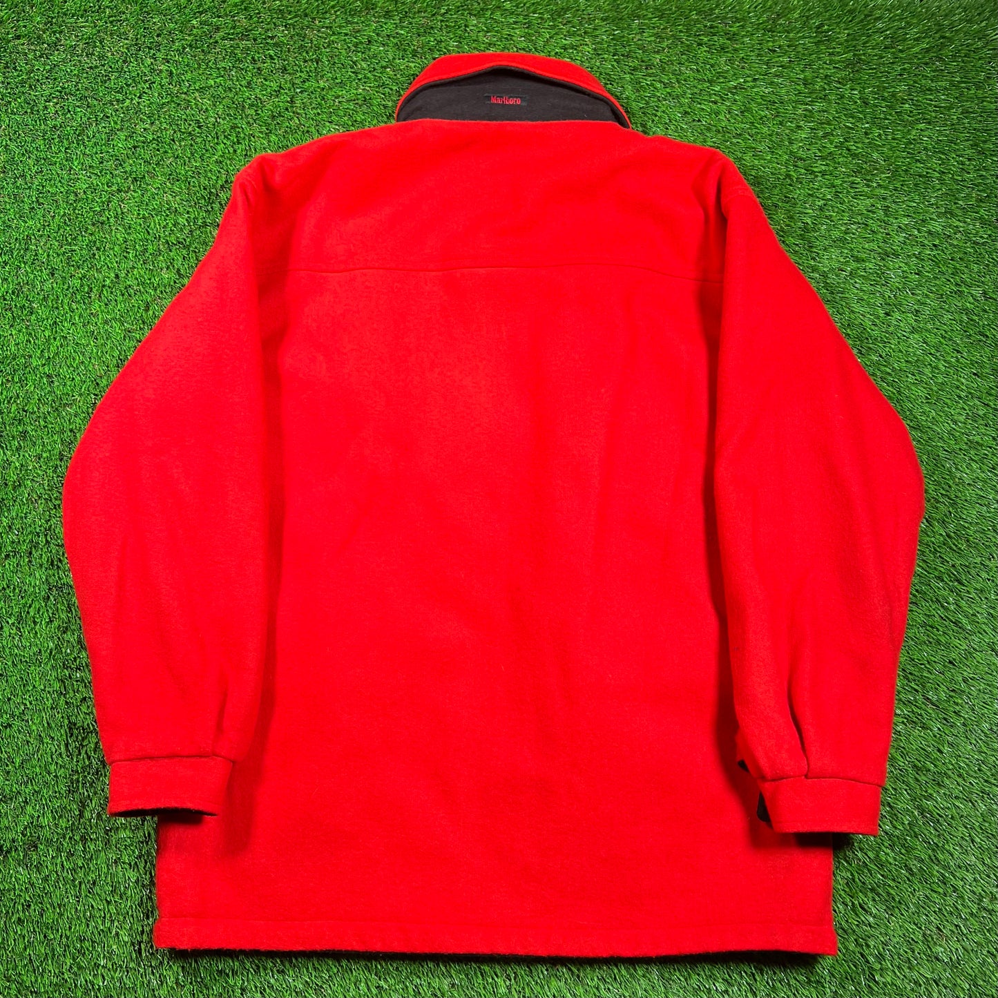 1990s Marlboro Reversible Red/Black Wool Jacket Size Large USED v18570