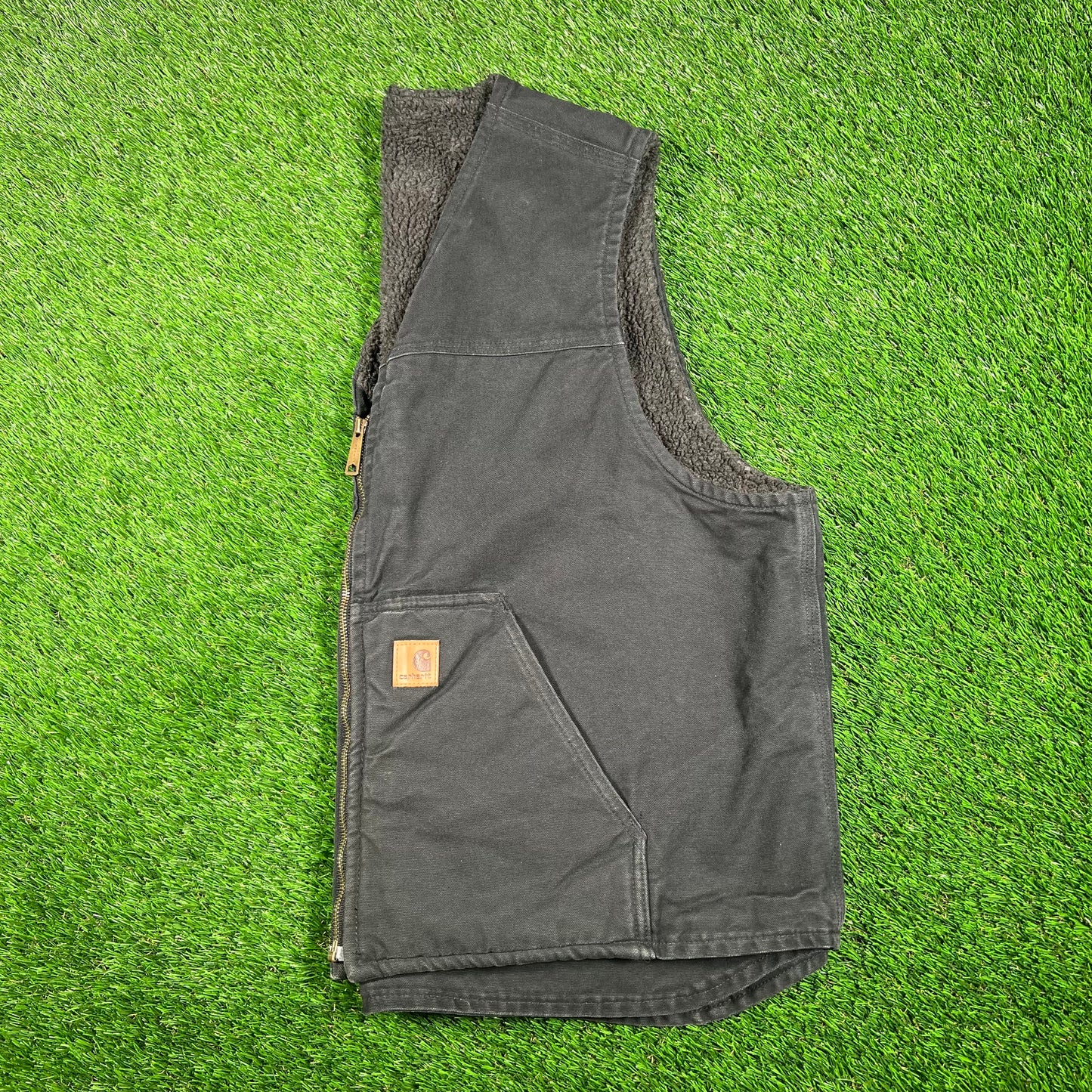 Y2K Carhartt Black Fleece Lined Workwear Vest Size XL USED v17484