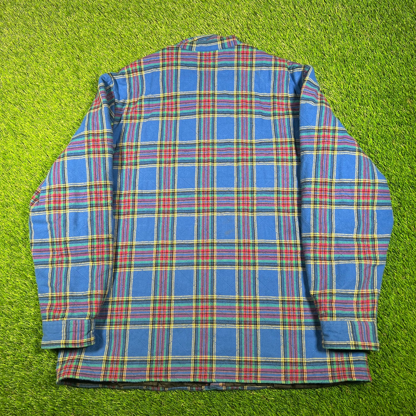 Supreme Quilted Plaid Flannel Dusty Blue (2021) Size Large USED x15808