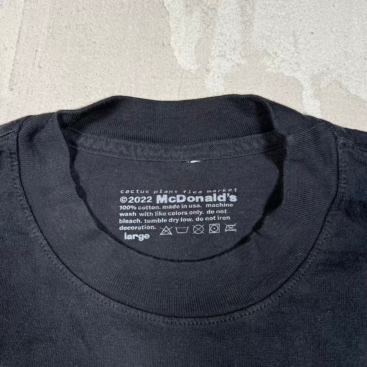 CPFM McDonalds Black Tee Size Large USED x18838